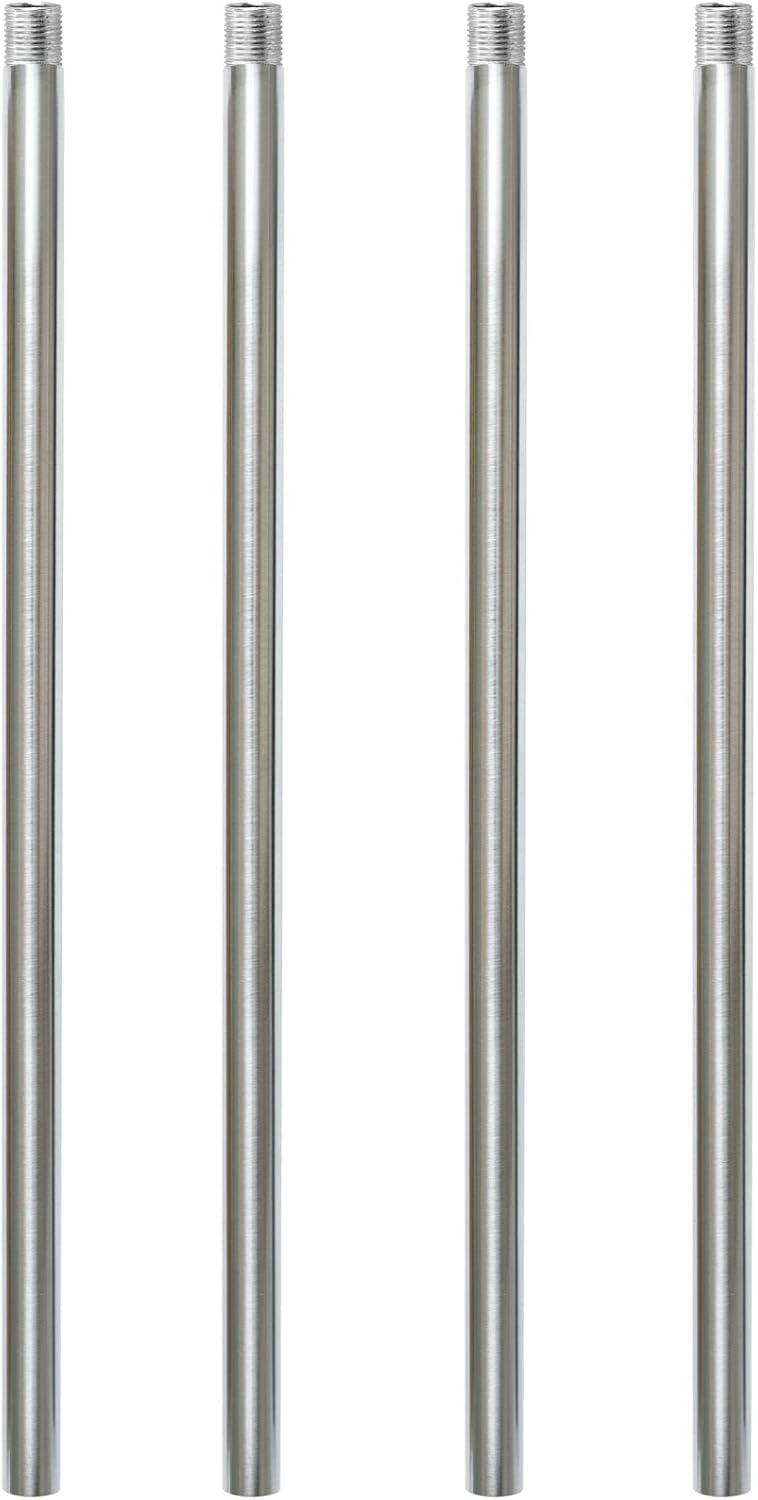 Haligate Brushed Nickel M12 Threaded Extension Rod for Pendant Light, Island Lighting, Chandeliers,lighting fixture downrods & stems,12 Inches 13.5mm OD (0.531″) x 300mm L (11.81″) - Image 1